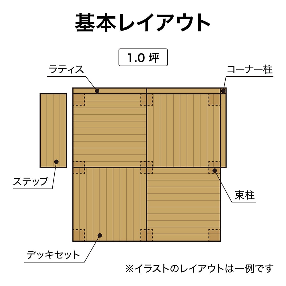 タカショー SDW-N10 システムデッキ 1.0坪 ナチュラル メーカー直送 タカショー システムデッキ 1.0坪 ナチュラル SDW-N10（直送品）