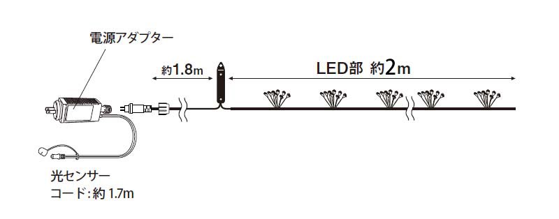 ローボルト LEDクラスター160球 シャンパンゴールド /A(シャンパン 