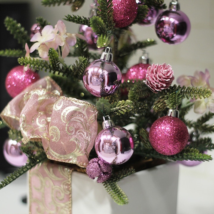 テーブルツリー グリッターモミツリー 50cm ピンク A ピンク クリスマス雑貨 青山ガーデン 公式 通販