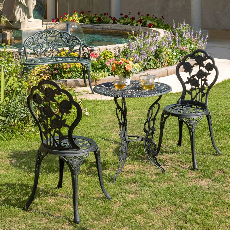 テーブルセットローズ 青銅色 4点セット B 青銅色 テーブル チェアー パラソル 青山ガーデン 公式 通販